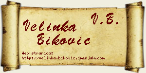 Velinka Biković vizit kartica